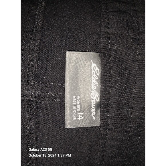 Eddie Bauer black crop capri cargo pants nylon hiking women's size 14 - Picture 5 of 7